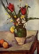 Paul Cezanne, Stilleben, Tulpen und apfel